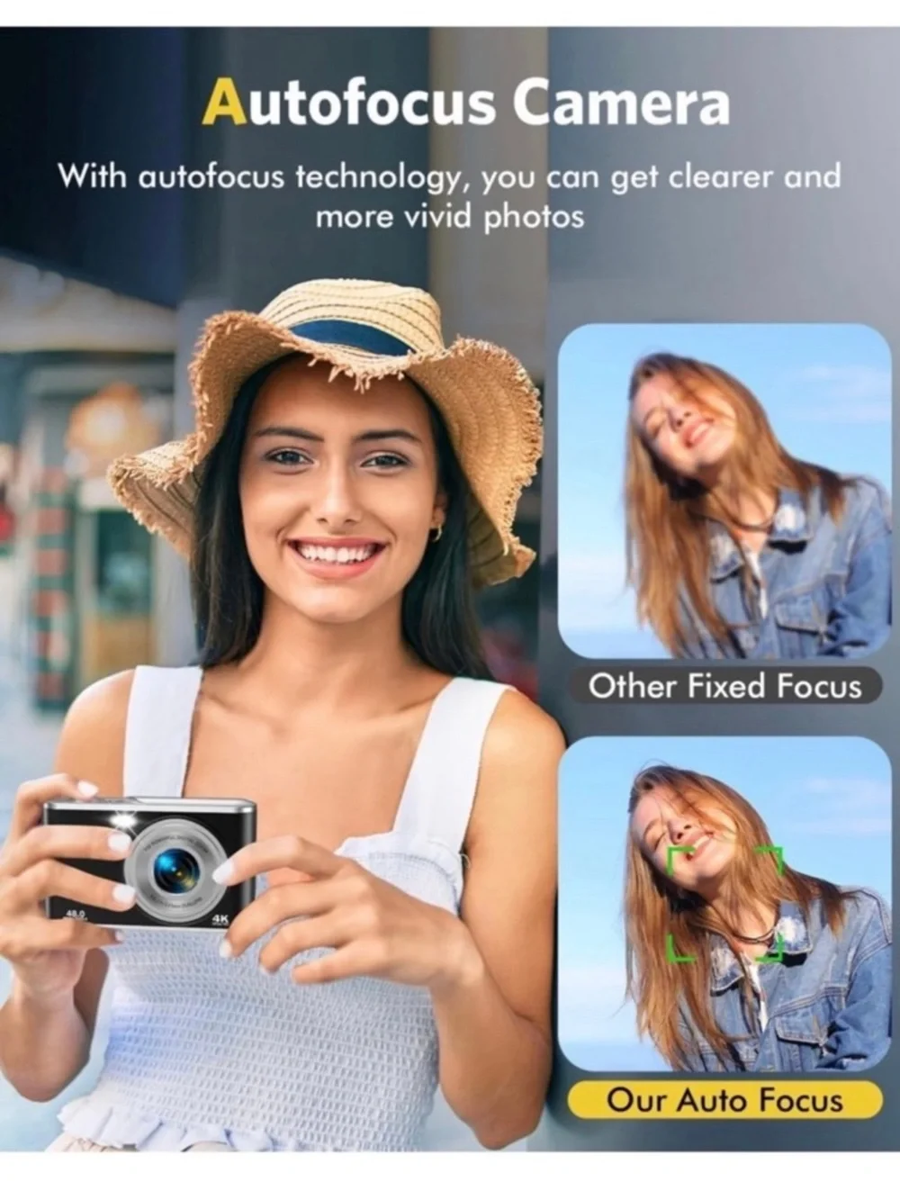 Digital Camera Auto Focus FHD 4K Vlogging with dual Camera
